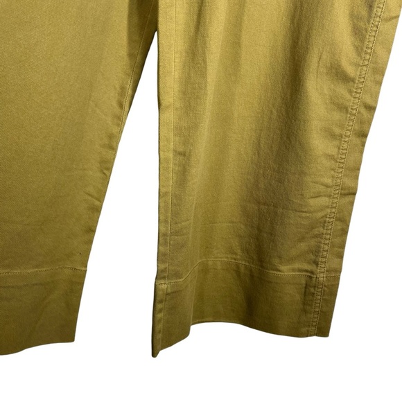 SUNDANCE Mustard Tan Petite 14 Plus Size Wide Leg Linen Crop Pants - Picture 5 of 7